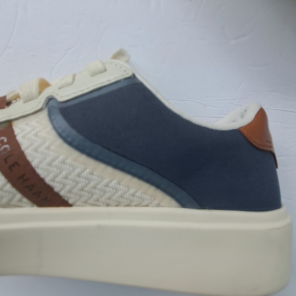 Men's Cream and Brown Cole 8.5 Med Sneakers B1 - Picture 4 of 12